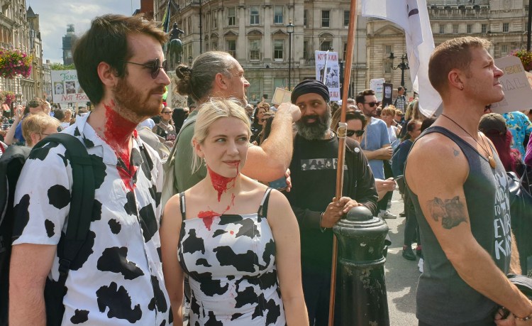Animal Rights March London 2019, Trafalgar Square