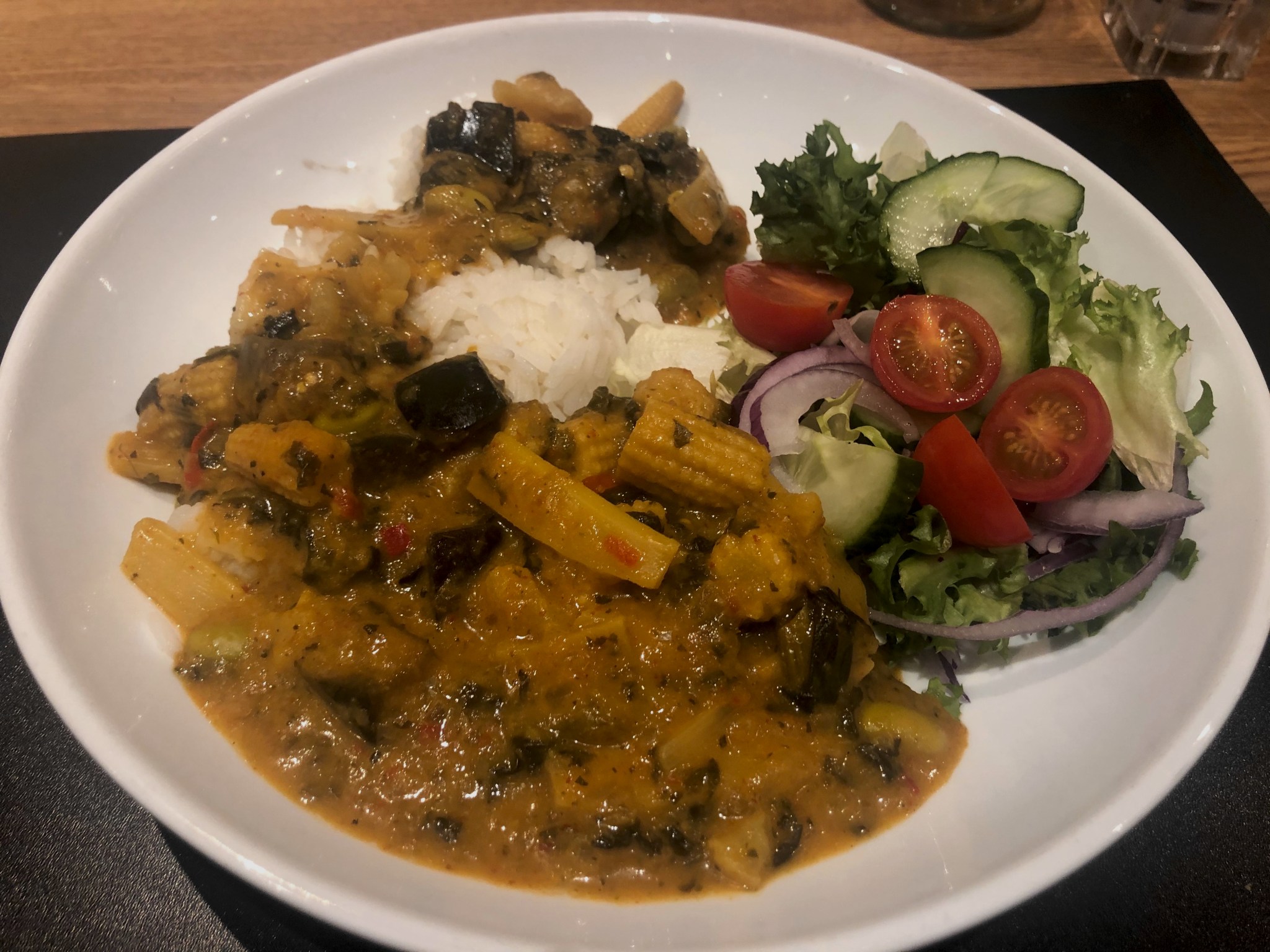 P&O Ferries vegan curry meal