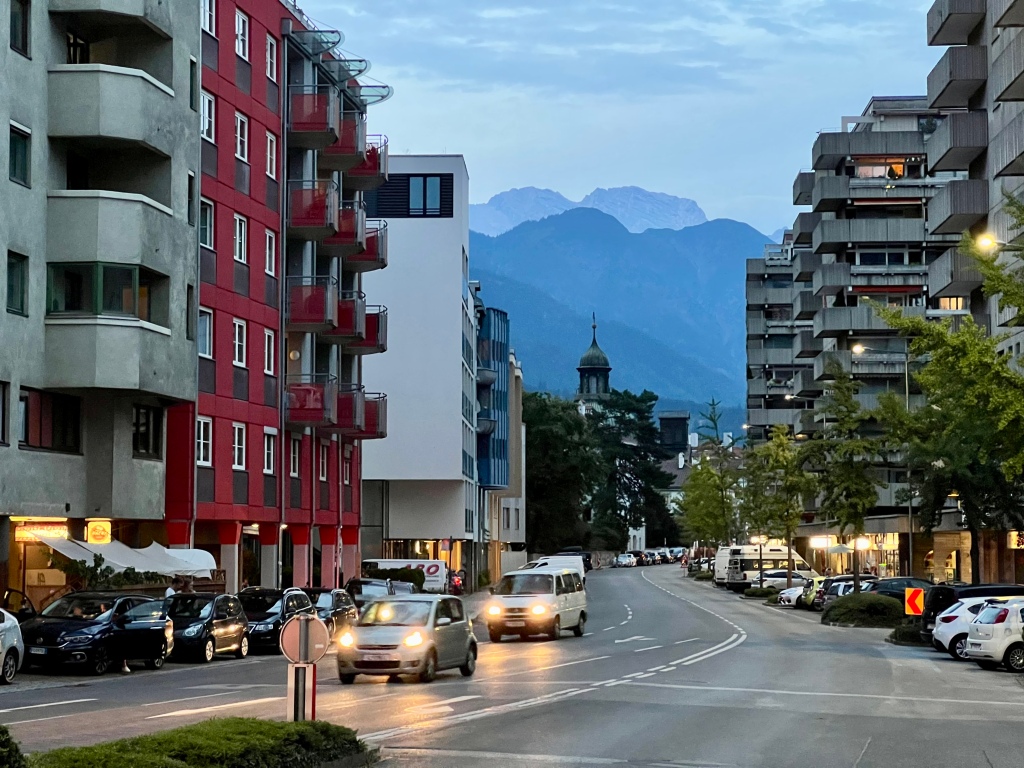 Innsbruck mountain view from street